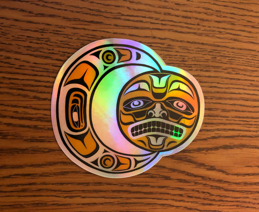 Sun & moon holo/invert sticker